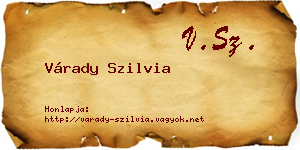 Várady Szilvia névjegykártya